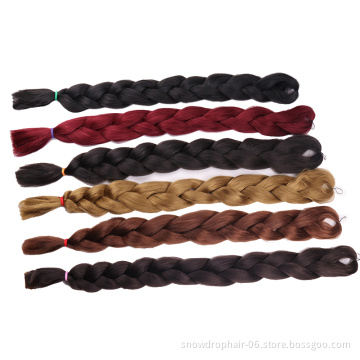 Box Color 82'' Synthetic Private Label Braid Attachment Hair Braiding Extensions Yaki